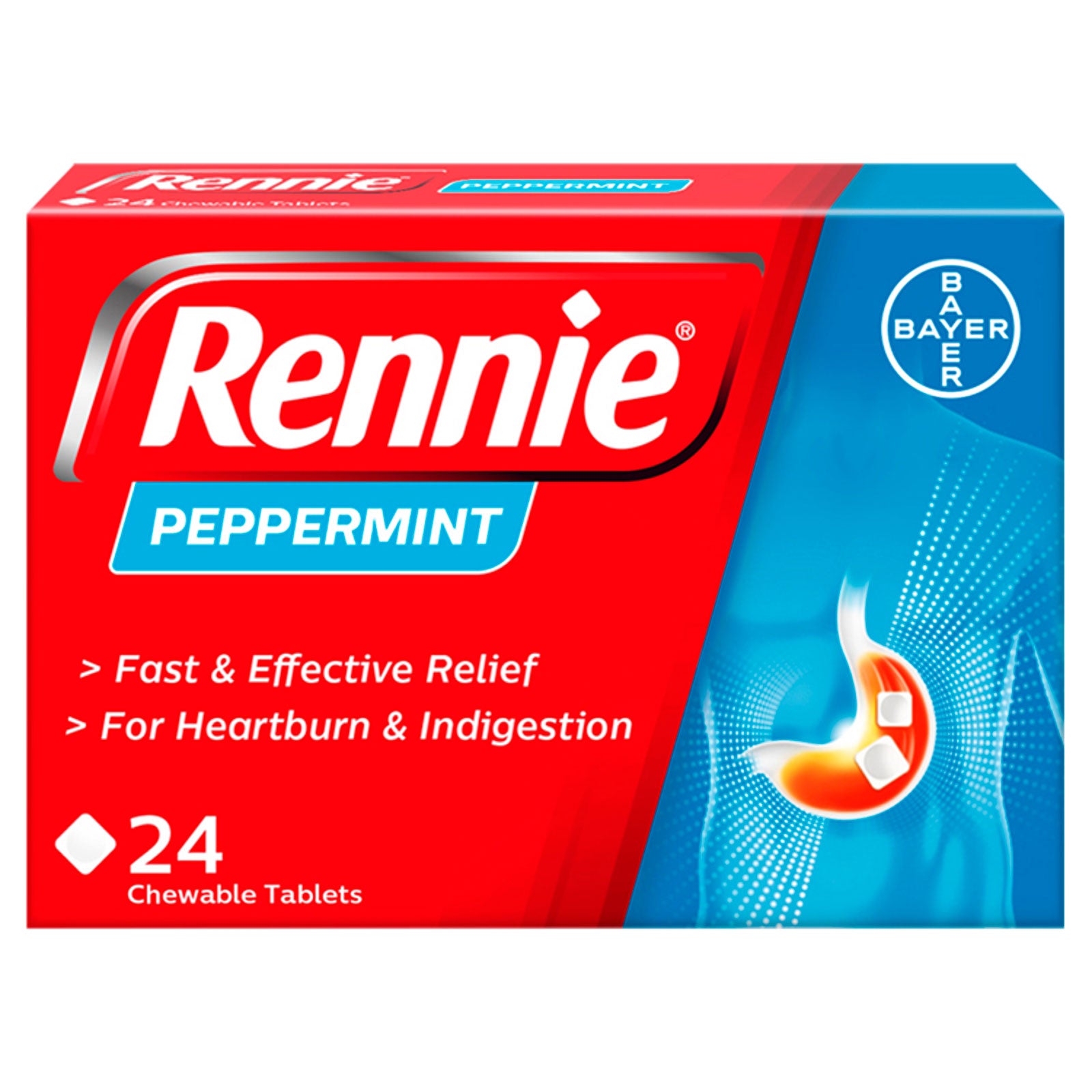 Rennie Peppermint 24 Tablets | High Quality Health & Wellbeing Product Online - Product Image Rennie Peppermint 24 Tablets | High Quality Health & Wellbeing Product Online - Product Image